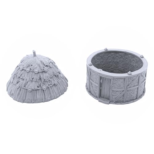 Small Round House by Printable Scenery, 3D Printed Tabletop RPG Scenery and Wargame Terrain 28mm Miniatures