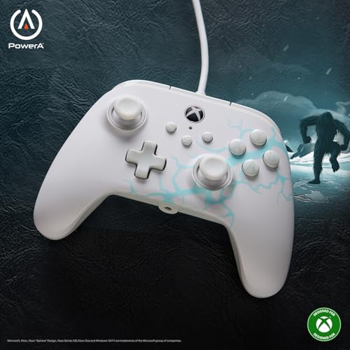 PowerA Advantage Wired Controller for Xbox Series X|S - Arctic Ice, gamepad, hall effect thumbsticks, gaming controller, USB-C, Works with Xbox One, Officially Licensed - style: Arctic Ice