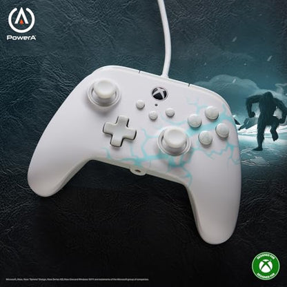 PowerA Advantage Wired Controller for Xbox Series X|S - Arctic Ice, gamepad, hall effect thumbsticks, gaming controller, USB-C, Works with Xbox One, Officially Licensed - style: Arctic Ice