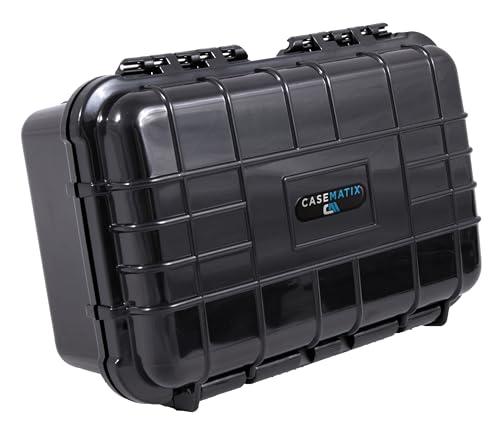 CASEMATIX 8" Waterproof Small Hard Case with Customizable Foam for Portable Electronics, Tools and Accessories - Hard Shell Small Plastic Case with Pre-Diced Travel Case Foam Interior - size: 8"