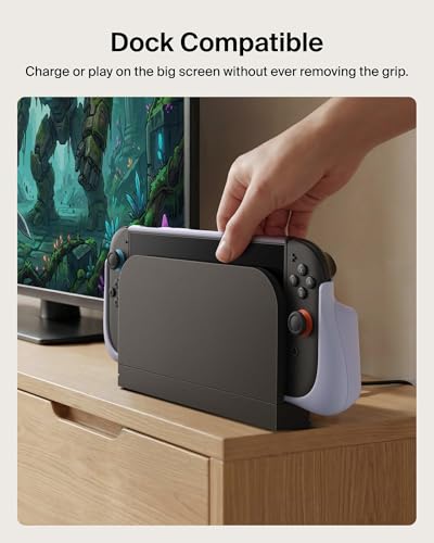 Belkin Nintendo Switch 2 Case Grip, Dockable & Quick-Release Design, Ergonomic Non-Slip, Kickstand Compatible Protective Case, Detachable & Comfortable Joy-Con 2 Handheld Grip, Travel Controller case - color: Lilac, style: Grip