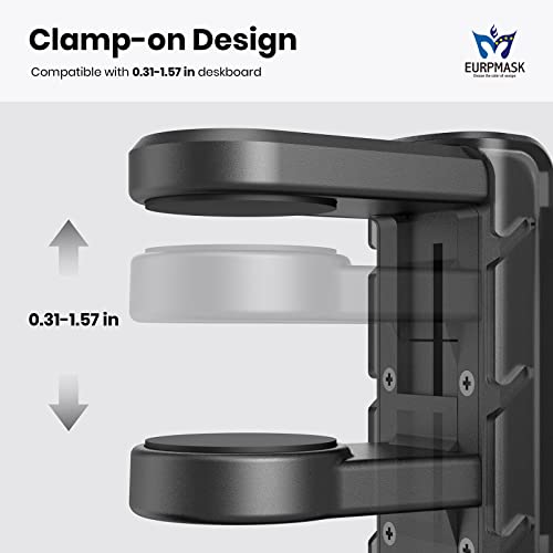 3-in-1 Headset&Controller Holder - EURPMASK Upgraded PC Gaming Headset Stand, Adjustable Clamp-on Headphone Holder,Headphone Controller Hook Under Desk w/ 360 Degree Swivel&Cable Clip Organizer-Black - color: Black Pro