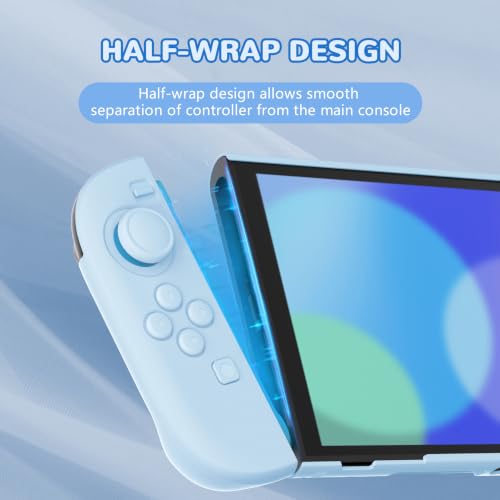 PlayVital Hard Case for Nintendo Switch 2 with Extra Stand & Thumb Grip Caps | Split Design, Dockable Protective Full-Body Shell Cover for Nintendo Switch 2 | Solid Color Series, Heaven Blue - color: Heaven Blue
