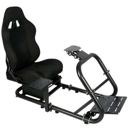Marada Racing Simulator Cockpit with Comfort Seat Fit for Logitech G25 G27 G29 G920 G923, for Thrustmaster T300, for Fanatec,Adjustable Sim Gaming Stand,No Wheel Pedal Shifter