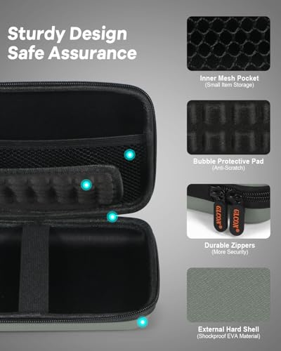 Gray-Green Hard Shell Carrying Case for External Hard Drive,Travel Case | Hard Disk, Power Bank, Charger, Cable, Cell Phone, Electronic Accessories, Larger Capacity Storage Pouch ,Shockproof - color: Gray-Green
