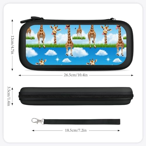 PPIKTC Portable Travel Carrying Bag for Switch, Giraffe Selfie Hard Shell Protective Case, Shockproof Game Organizer with 15 Game Cartridges - color: Design (210)
