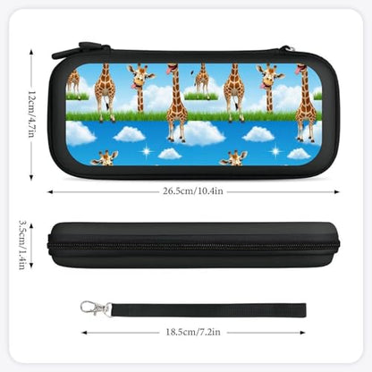 PPIKTC Portable Travel Carrying Bag for Switch, Giraffe Selfie Hard Shell Protective Case, Shockproof Game Organizer with 15 Game Cartridges - color: Design (210)