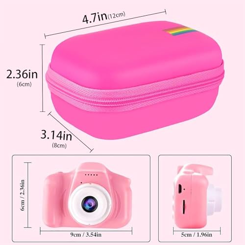 Leayjeen Kids Camera Case Compatible with Seckton/GKTZ/OZMI/PROGRACE/Dylanto/Rindol/VATENIC/Nine Cube/hyleton and More Kid Digital Camera Toys Gifts and Accessories (Case Only) | Fits CIMELR/Seckton/OZMI Kids Toy Cameras and Children Digital Camera,Shockp