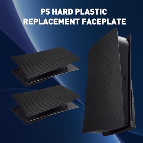 Face Plates Cover Skins Shell Panels for PS5 Disc Edition Console, Accessories for PlayStation 5 Protective Faceplates (Carbon Fiber Black) - color: Carbon Fiber Black