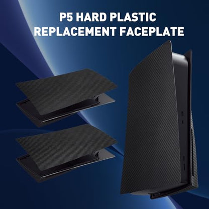 Face Plates Cover Skins Shell Panels for PS5 Disc Edition Console, Accessories for PlayStation 5 Protective Faceplates (Carbon Fiber Black) - color: Carbon Fiber Black