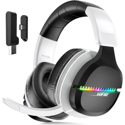 Wireless Gaming Headset for PS5 PC | 2.4GHz+BT - Play While Charging | Over Ear, 2.4GHz low-latency, Bluetooth 5.3. 100H battery life. 7.1 surround sound for FPS, Battle Royale, Switch,Mobile.