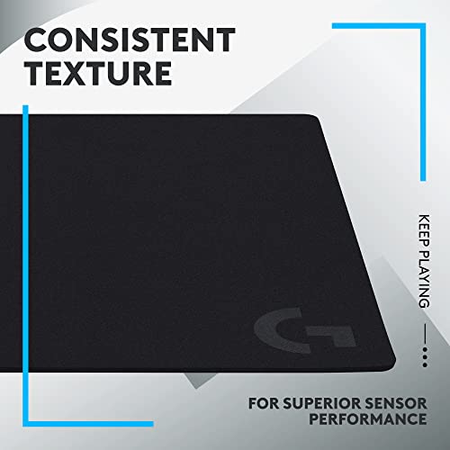 Logitech G640 Large Cloth Gaming Mouse Pad (600x460x3) - Black | Optimized for gaming sensors, moderate surface friction - size: L, style: Cloth
