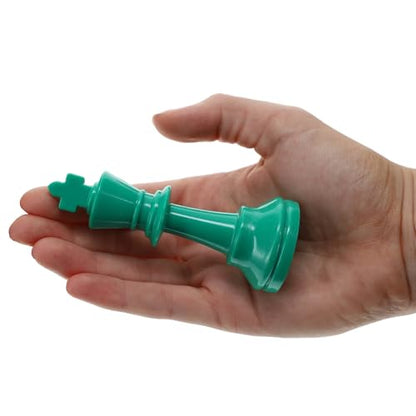 WE Games Color Bright Plastic Staunton Tournament Chess Pieces with 3.75 in. King - Half Chess Set of Chess Pieces Only, Teal Green - color: Teal Green