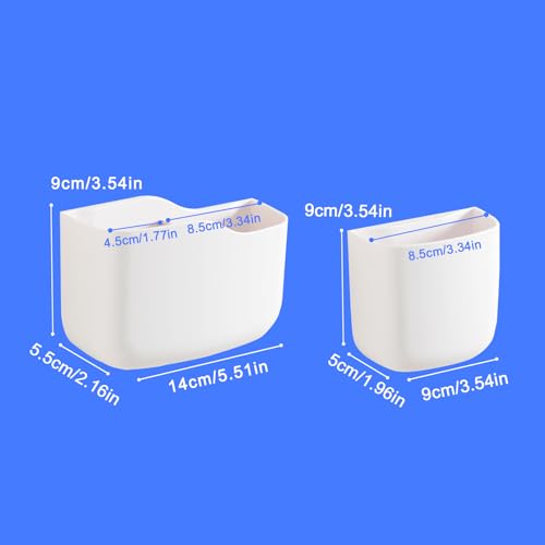 Remote Holder Wall Mount TV FAN Remote Control Holder Bedside Caddy Wall Organizer Phone Holder for Office Adhesive Media Player Controller Holder Box Tray Home Desk Nightstand 2 BIG 2 SMALL WHITE - color: 2BIG2SAMLL WHITE