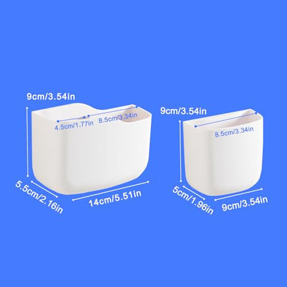 Remote Holder Wall Mount TV FAN Remote Control Holder Bedside Caddy Wall Organizer Phone Holder for Office Adhesive Media Player Controller Holder Box Tray Home Desk Nightstand 2 BIG 2 SMALL WHITE - color: 2BIG2SAMLL WHITE