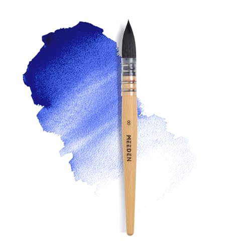 MEEDEN Watercolor Brushes Professional - Synthetic Squirrel Hair Artist Paint Brushes Set with Beech Wood Handle Great for Artists Hobbyists Size 8 - size: Size 8 - 1 Count