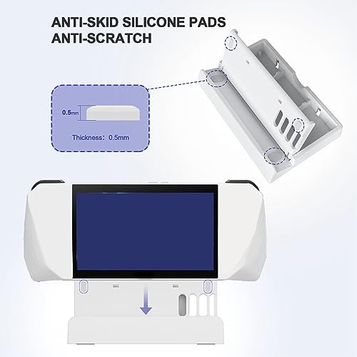 Handheld Game Console Stand, Three Level Adjustable tilt Angle White PC Material with Heat Dissipation Holes Suitable for PC Device Game Consoles and Handheld Devices