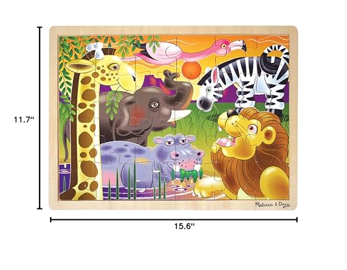 Melissa & Doug African Plains Safari Wooden Jigsaw Puzzle with Storage Tray (24 pcs) - style: African Plains Safari