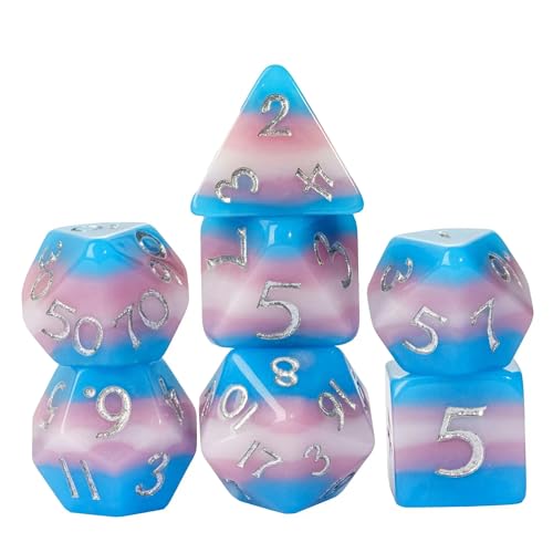 DND Dice Set Blue-Pink Polyhedral Dice Set for D&D Tabletop Games | Leather Storage Bag, DM Gift, for Dungeons and Dragons Role Playing Games - color: Blue&pink5