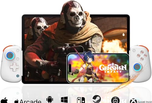 Mobile Gaming Controller for iPad/Tablet 13'', iPhone Controller with Hall Joysticks/Trigger/Turbo/Macro/7 Color RGB, Gamepad Joystick for Android/PC/Switch/PS4, Xbox/PS5 Streaming, Cloud Game, COD, iPhone 17/16 Controller