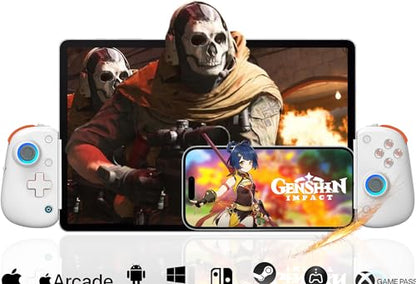 Mobile Gaming Controller for iPad/Tablet 13'', iPhone Controller with Hall Joysticks/Trigger/Turbo/Macro/7 Color RGB, Gamepad Joystick for Android/PC/Switch/PS4, Xbox/PS5 Streaming, Cloud Game, COD, iPhone 17/16 Controller