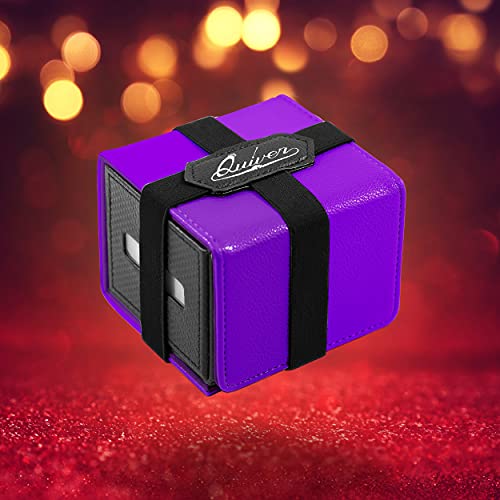 Quiver Time Purple Citadel Deck Block for Magic: the Gathering Cards - TCG 100+ Premium Commander Deck Box, MTG Deck Box for Cards, Dice & Tokens, Custom Divider, Magnetic Closure - color: Purple