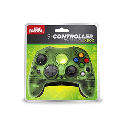 Old Skool Xbox Controller S-Type Wired Game Pad - Green - color: Translucent Green, size: 1 Pack