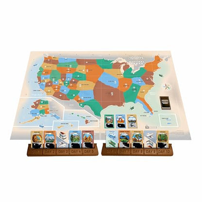 10 Days in The National Parks Board Game - Hike, Boat, Fly, or Drive to Scenic American Landmarks. Easy-to-Learn Card Drafting & Hand Management Game, Ages 8+, 2–4 Players, Made by The Op Games