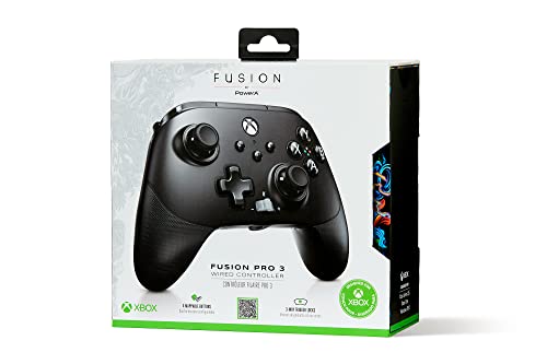 PowerA FUSION Pro 3 Wired Controller for Xbox Series X|S, Xbox One, Mappable Advanced Gaming Buttons, Xbox Controller, Trigger Locks, Black, Officially Licensed for Xbox - style: FUSION Pro 3
