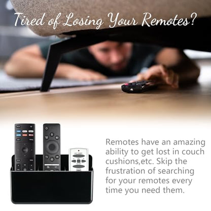 3 Slot Remote Control Holder, TV Remote Holder Wall Pen Storage Accessories for Home Office School (Black) - color: Black