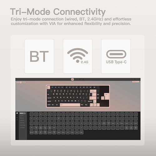 KEEBMONKEY WOBKEY Rainy 75 CNC Aluminum HMX/JWK/Cocoa Switches Triple-Mode Connectivity Mechanical Keyboard with Superior Acoustics, RGB/FR4/Silver SUS304/7000mAh/Cocoa Switch (Pro - Luna) - style: Pro - Luna