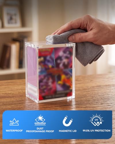 PKMN Booster Bundle Acrylic Case 4 Pack, 8mm Ultra Thick, Magnetic Lid | Clear Display Enclosure for Destined Rivals, Paldean Fates, Prismatic Evolutions, Scarlet & Violet Journey Together - color: 4PC Booster Bundle Acrylic Case, size: Acrylic Case