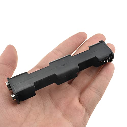 HAHIYO 4xAA Battery Holder with Standard Snap Connector Black Adapter Tube Case Not Corrode Solid Good Contact Bear Battery Leakage Smooth Load for Flashlight Torch Led RC 2PCS Plastic - style: 6V 4P(Style1)-2P