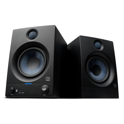 PreSonus Eris 5BT Bluetooth Studio Monitors, Pair — 5.25" Inch Powered Bookshelf Speakers, Stereo, Desktop Computer, Near Field Music Production, Audio Mixing Recording - color: Black, size: 5" Bluetooth