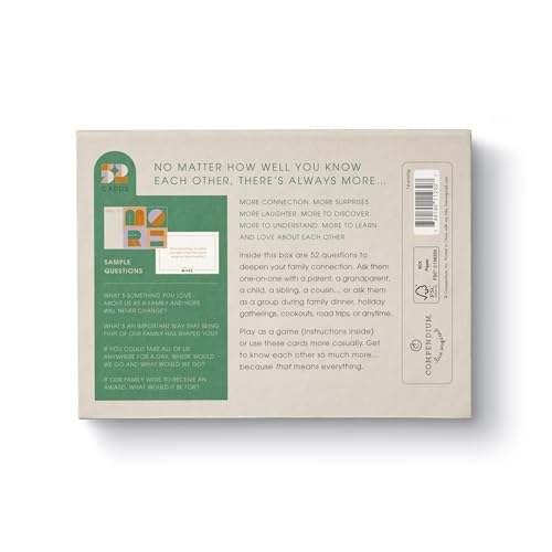 Tell Me More: Family Edition - A Family Conversation Starter Game of 52 Questions to Foster Communication and Deepen Connections - color: Family Edition