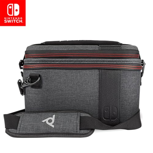 PDP Pull-N-Go 2-in-1 Travel Case & Accessory Storage for Nintendo Switch | Licensed for Nintendo Switch, Removable Compartments, Hard-Shell Design, Removable Slim Travel Case, Elite Edition Grey - style: Pull-n-go