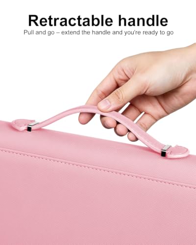 GEAoffice 9 Pocket Trading Card Binder, Holds 576 Cards, Premium PU Zip Card Binder with Handle, Side-Loading Pockets, Fits TCG, MTG, Sports Cards & Sleeved Cards (Pink) - color: Pink