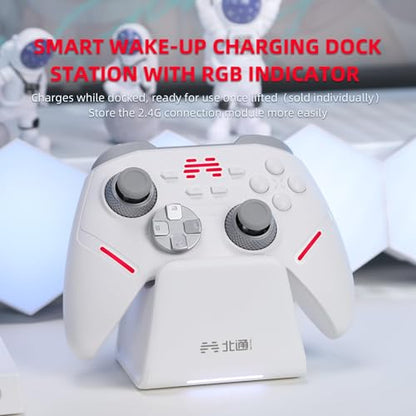 BEITONG KP40 Elite Controller with Adjustable TMR Stick & Trigger White | Force Ajustable TMR Joystick, TMR Triggers, Optical Buttons,1000Hz Polling Rate, 6 Axis, Turbo Control