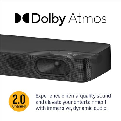 Westinghouse Sound Bar for Smart TV, 2.0 Compact Soundbar with Dolby Atmos and Digital Plus, 120W Surround Sound System for TV, Home Theater Audio, eArc, HDMI, Bluetooth, Roku TV Ready - size: 2.0 Channel Compact Soundbar