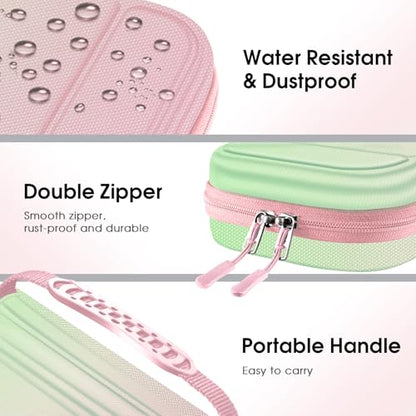 FINTIE Carrying Case for Nintendo Switch 2 (2025), Shockproof Hard Shell Switch 2 Case, Protective Cover Travel Bag with 19 Game Card & 2 Micro SD Card Slots & Inner Pocket, Pink Green - color: Pink Green