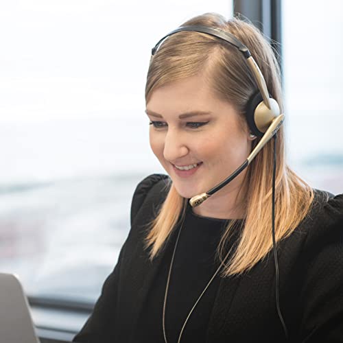 Koss CS100-USB Dual-Sided On-Ear Communication Headset, Beige, USB-A Plug | Speech Recognition, Lightweight Design, Microphone, B2B, Telehealth, Education, Call Centers - style: USB