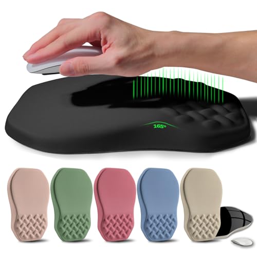 Ergonomic Raised Mouse Pad Wrist Support with Bilateral Slope Memory Foam Mousepad for Wrist Rest and Carpal Tunnel Pain Relief 11.8x7.9〃 Black - color: Black