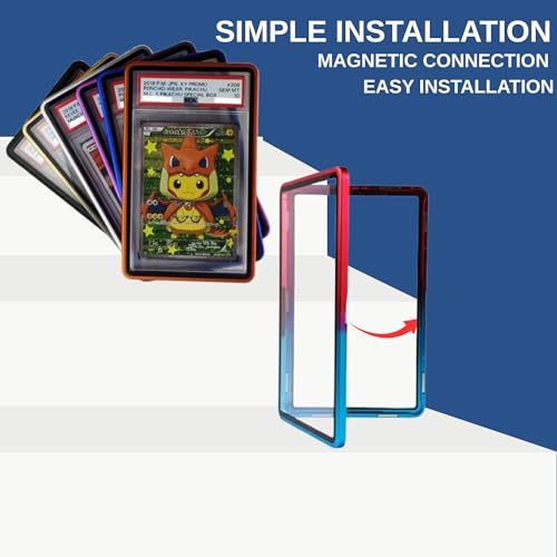 RedCap Magnetic Aluminum PSA Graded Card Holder 35PT Premium PSA Slab Protector Display Case with UV Resistant Glass Fits Standard PSA Graded Sports Trading Cards - Blaze Tide - color: Blaze Tide
