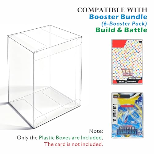20 PCS Clear PET Plastic Protector Case for Booster Bundle / Build & Battle 0.45mm Thick Foldable Clear Display Box Plastic Display Case (20 PCS) - size: 20PCS
