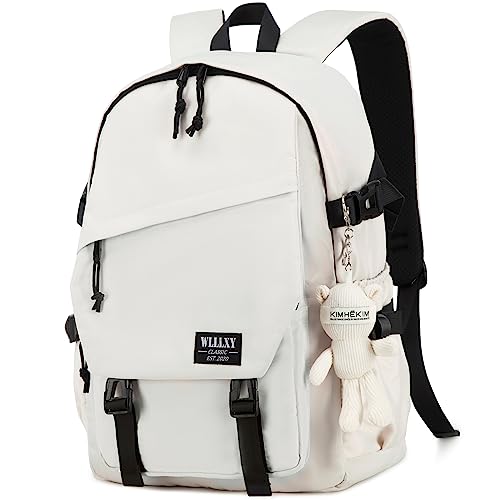 Caoroky knight College School Bag for Men Women Laptop Backpack 15.6 Inch Anti Theft Travel Daypack Large Elementary Middle High Bookbags for Teens Girls Boys Students-Medium,off-white - color: Off-white, size: Medium