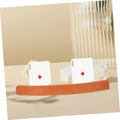 Wooden Playing Card Holder Stand Sturdy Card Rack Poker Display Base for Family Gatherings