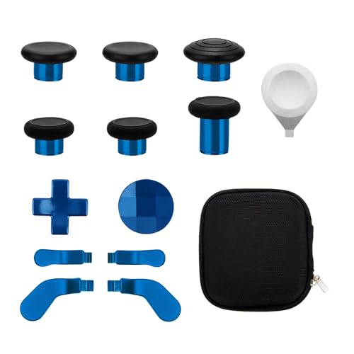 13 in 1 Metal Thumbsticks for Xbox One Elite Series 2, Elite Series 2 Core Controller Parts, Gaming Accessory Replacement, Metal Mod 6 Swap Joysticks, 4 Paddles, 2 D-Pads, 1 Tool(Plating Blue) - color: Blue