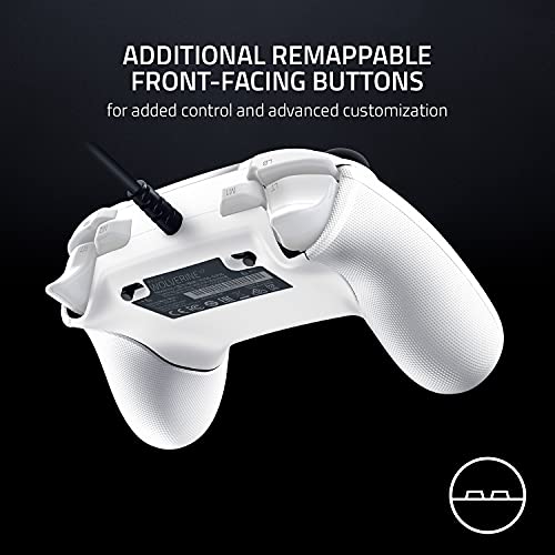 Razer Wolverine V2 Wired Gaming Controller for Xbox Series X|S, Xbox One, PC: Remappable Front-Facing Buttons - Mecha-Tactile Action Buttons and D-Pad - Trigger Stop-Switches - White - color: White, size: Controller Only, style: Wolverine V2