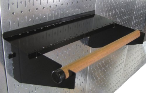 Wall Control Pro-Grade Metal Pegboard Organizer Galvanized Tool Board Panels with Black Accessories