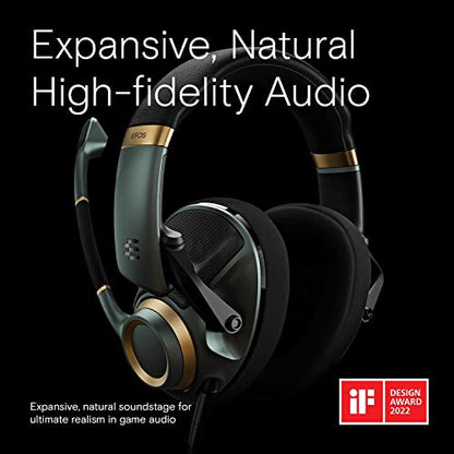EPOS H6Pro Open Acoustic Gaming with Mic – Immersive Sound, Lightweight Comfort, and Durable Design – Works with Xbox, PS4/PS5 & PC/Windows – Green | Open-Back Soundstage, Detachable Lift-to-Mute Mic, Wired Pc and Ps and Xbox and Switch, 309 G, Includes P